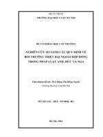 Đề tài nghiên cứu khoa học cấp Trường: Nghiên cứu so sánh các quy định về bồi thường thiệt hại ngoài hợp đồng trong pháp luật Anh, Đức và Nga
