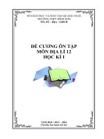 Đề cương ôn tập môn địa lí 12 học kì i