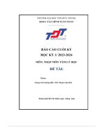 Đề tài ghi nhớ và khả năng ghi nhớ của sinh viên trường đại học tôn đức thắng