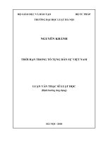 Luận văn thạc sĩ Luật học: Thời hạn trong tố tụng dân sự Việt Nam