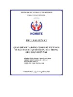Tiểu luận cuối kỳ quan điểm của đảng cộng sản việt nam về bảo vệ chủ quyền biển, đảo trong giai đoạn hiện nay
