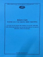 BÁO CÁO ĐÁNH GIÁ TÁC ĐỘNG MÔI TRƯỜNG CỦA DỰ ÁN XÂY DỰNG HỆ THỐNG CẤP NƯỚC THÔ BỈM SƠN THANH HÓA