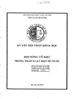 Kỷ yếu hội thảo khoa học cấp Khoa: Hợp đồng vô hiệu trong pháp luật một số nước
