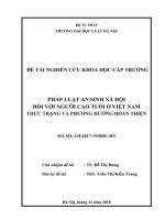 Đề tài nghiên cứu khoa học cấp Trường: Pháp luật an sinh xã hội đối với người cao tuổi ở Việt Nam - Thực trạng và phương hướng hoàn thiện