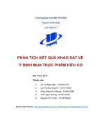 (Tiểu luận) phân tích kết quả khảo sát về ý định mua thực phẩm hữu cơ