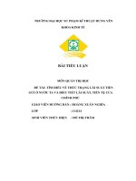 Môn quản trị học đề tài  tìm hiểu về thức trạng lãi suất tiền gửi ở nước ta và điều tiết lãi suất, tiền tệ của chính phủ