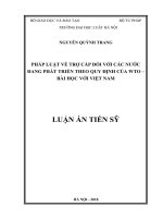 Luận án tiến sĩ Luật học: Pháp luật về trợ cấp đối với các nước đang phát triển theo quy định của WTO - Bài học với Việt Nam