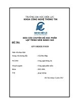 BÁO CÁO CHUYÊN ĐỀ HỌC PHẦN LẬP TRÌNH WEB NÂNG CAO ĐỀ TÀI APP ORDER FOOD