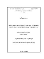 Luận văn thạc sĩ Luật học: Thực trạng pháp luật về thương nhân nước ngoài hoạt động thương mại tại Việt Nam