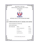 Quy trình kinh doanh của highland coffee