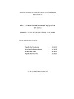 Tiểu luận môn đàm phán thương mại quốc tế tên đè tài negotiations with philippine partners