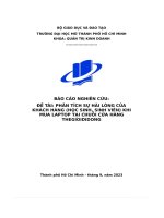 (Tiểu luận) phân tích sự hài lòng củakhách hàng (học sinh, sinh viên) khimua laptop tại chuỗi cửa hàngthegioididong