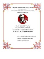 Inventory model of kentucky fried chicken ‘s strengths and weakness