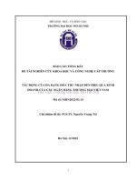 Đề tài nghiên cứu khoa học cấp Trường: Tác động của đa dạng hóa thu nhập đến hiệu quả kinh doanh của các ngân hàng thương mại Việt Nam