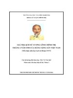 Giá trị lịch sử cương lĩnh chính trị tháng 2 năm 1930 của đảng cộng sản việt nam (tiểu luận môn học lịch sử đảng csvn