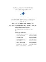 (Tiểu luận) các yếu tố ảnh hưởng đến kết quả học tập của sinh viên trên địa bàn tp hcm