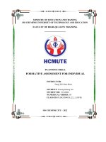 Planning skill formative assessment for individual