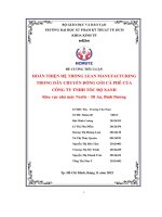 Đề cương tiểu luận hoàn thiện hệ thống lean manufacturing trong dây chuyền đóng gói cà phê của công ty tnhh tốc độ xanh