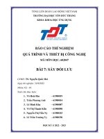 Báo cáo thí nghiệm quá trình và thiết bị công nghệ