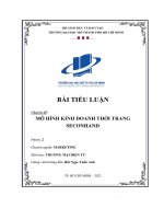 (Tiểu luận) tiểu luận  chuyên đề  mô hình kinh doanh thời trang seconhand