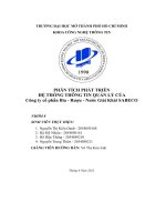 (Tiểu luận) phân tích phát triển hệ thống thông tin quản lý của công ty cổ phần bia   rượu   nước giải khát sabeco