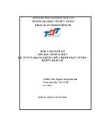 Báo cáo cuối kỳ môn học khởi nghiệp dự án ứng dụng khám chữa bệnh trực tuyến happy health