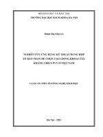 Luận án tiến sĩ Công nghệ sinh học: Nghiên cứu ứng dụng kỹ thuật dung hợp tế bào trần để chọn tạo giống khoai tây kháng virus PVY ở Việt Nam