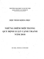 Kỷ yếu hội thảo khoa học cấp Khoa: Những điểm mới trong quy định Luật Cạnh tranh năm 2018
