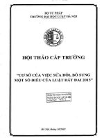 Kỷ yếu hội thảo khoa học cấp Trường: Cơ sở của việc sửa đổi, bổ sung một số điều của Luật Đất đai 2013