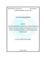 Luận văn thạc sĩ Luật học: Tính bất hợp pháp của đường lưỡi bò theo quy định của UNCLOS 1982 và phán quyết của Tòa Trọng tài quốc tế trong vụ Philippines kiện Trung Quốc