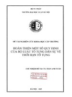 Đề tài nghiên cứu khoa học cấp Trường: Hoàn thiện một số quy định của Bộ luật Tố tụng dân sự về thời hạn tố tụng