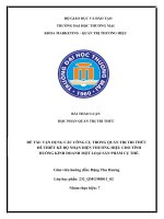 Quản trị tri thức: VẬN DỤNG CÁC CÔNG CỤ TRONG QUẢN TRỊ TRI THỨC ĐỂ THIẾT KẾ BỘ NHẬN DIỆN THƯƠNG HIỆU CHO TÌNH HUỐNG KINH DOANH MỘT LOẠI SẢN PHẨM CỤ THỂ