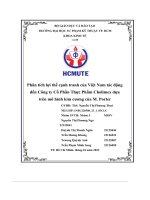 Phân tích lợi thế cạnh tranh của việt nam tác động đến công ty cổ phần thực phẩm cholimex dựa trên mô hình kim cương của m  porter