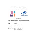 (Tiểu luận) final examtopic research project on consumer behaviour