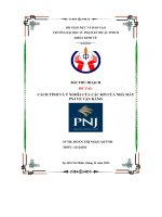 Bài thu hoạch đề tài cách tính và ý nghĩa của các kpi của nhà máy pnj về vận hành