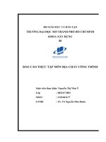 (Tiểu luận) báo cáo thực tập môn địa chất công trình