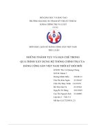 Tiểu luận những thành tựu và hạn chế trong quá trình xây dựng hệ thống chính trị của đảng cộng sản việt nam thời kỳ đổi mới