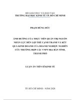 Ảnh hưởng của thực tiễn quản trị nguồn nhân lực đến lợi thế cạnh tranh và kết quả kinh doanh của doanh nghiệp nghiên cứu trường hợp các vnpt địa bàn tỉnh, thành phố