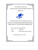 (Tiểu luận) chuyên đề thực tập tốt nghiệp ngành luậtpháp luật về biện pháp bảo đảm trong hoạtđộng cho vay tại ngân hàng thương mại