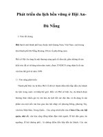 Phát triển du lịch bền vững ở hội an  đà nẵng