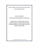 Nhìn nhận của giới trẻ việt nam tại trường đại học sư phạm kĩ thuật thành phố hồ chí minh về người đồng tính, song tính và chuyển giới