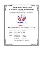 Project apllying hydrogen fuel in vehicle engine