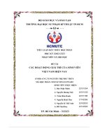 Đề tài các hoạt động giải trí của sinh viên việt nam hiện nay