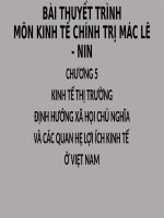 Chương 5 kinh tế thị trường định hướng xã hội chủ nghĩa và các quan hệ lợi ích kinh tế ở việt nam