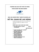 (Tiểu luận) báo cáo nhóm môn quản trị nhân lực đề tài quan hệ lao động
