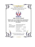 Tiểu luận cuối kỳ những yếu của marketing ảnh hưởng đến lòng trung thành thương hiệu vinamilk