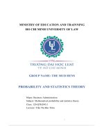 Group name  the mud hensprobability and statistics theory tổng hợp công thức, lý thuyết xác suất thống kê