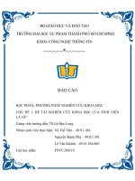 Báo cáo học phần phương pháp nghiên cứu khoa học chủ đề 1 đề tài nghiên cứu khoa học của sinh viên là gì