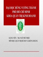 Tiểu Luận - Đề Tài - Phân Tích Mô Hình  Quản Trị Rủi Ro Chiến Lược Của Công Ty Cổ Phần Kinh Đô
