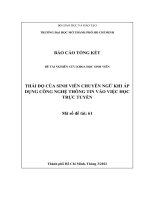 Thái độ của sinh viên chuyên ngữ khi áp dụng công nghệ thông tin vào việc học trực tuyến